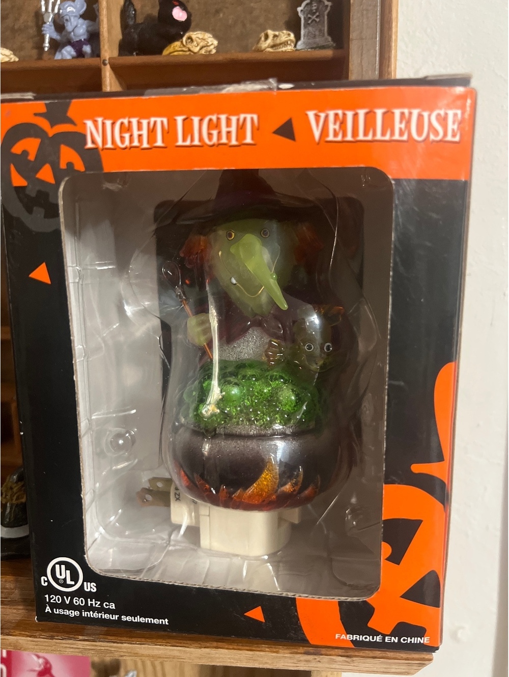 Halloween Witch Night Light with Cauldron